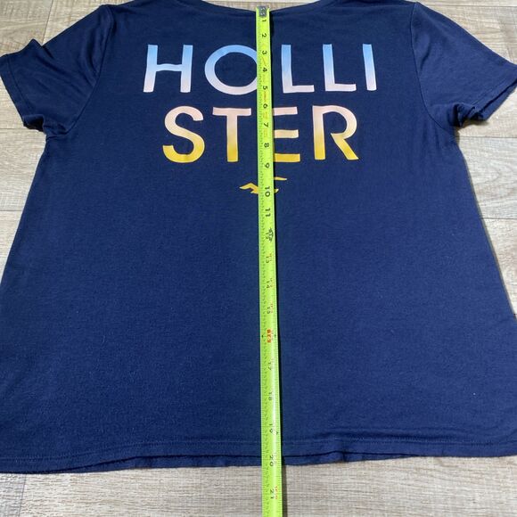 Hollister Womens Small Easy Tee Shirt Navy Blue Short Sleeve Soft Relaxed Fit - Picture 6 of 7